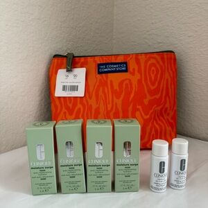 6 x Clinique Moisture Surge 100H Skincare Travel Samples Gift Set Makeup Bag